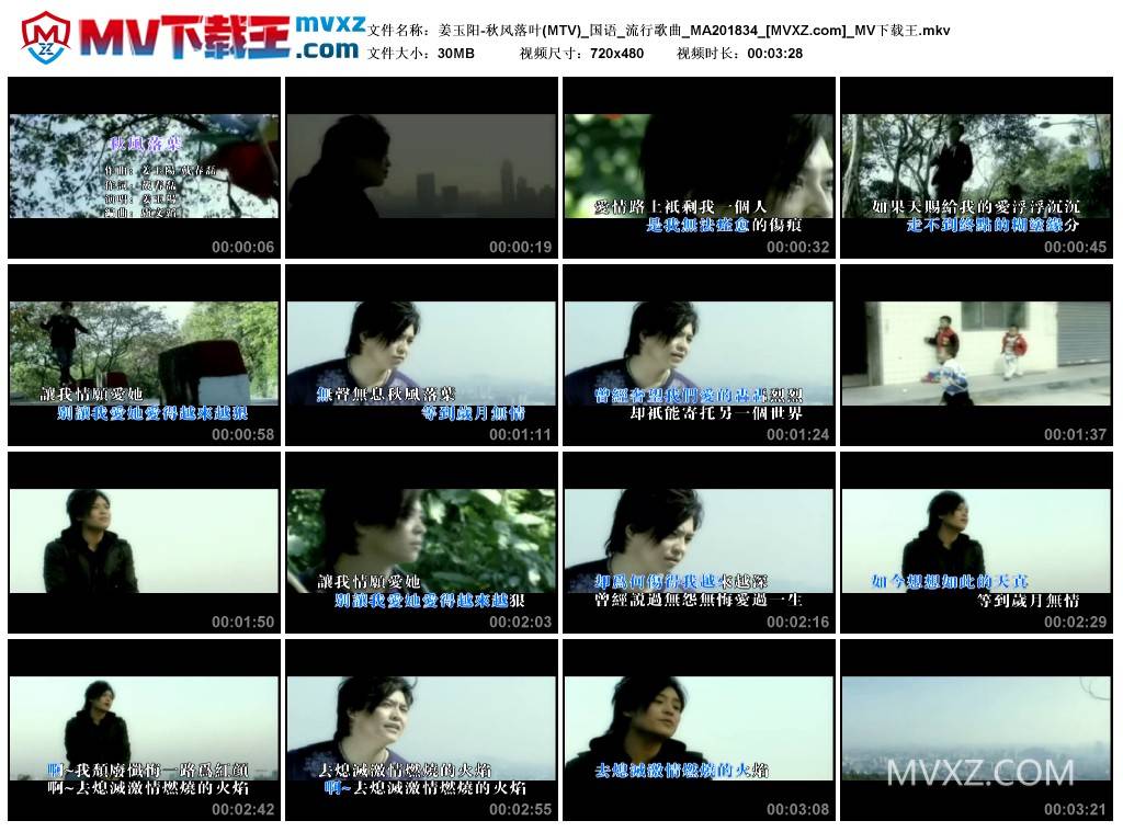 姜玉阳-秋风落叶(MTV)_国语_流行歌曲_MA201834